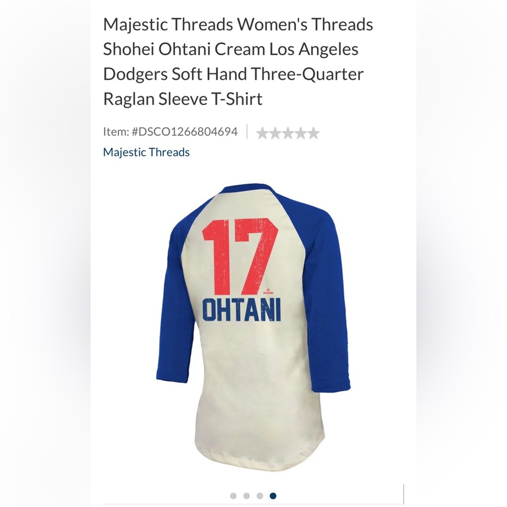 Vintage Majestic Threads Shohei Ohtani Cream Los Angeles Dodgers - Picture 3 of 9